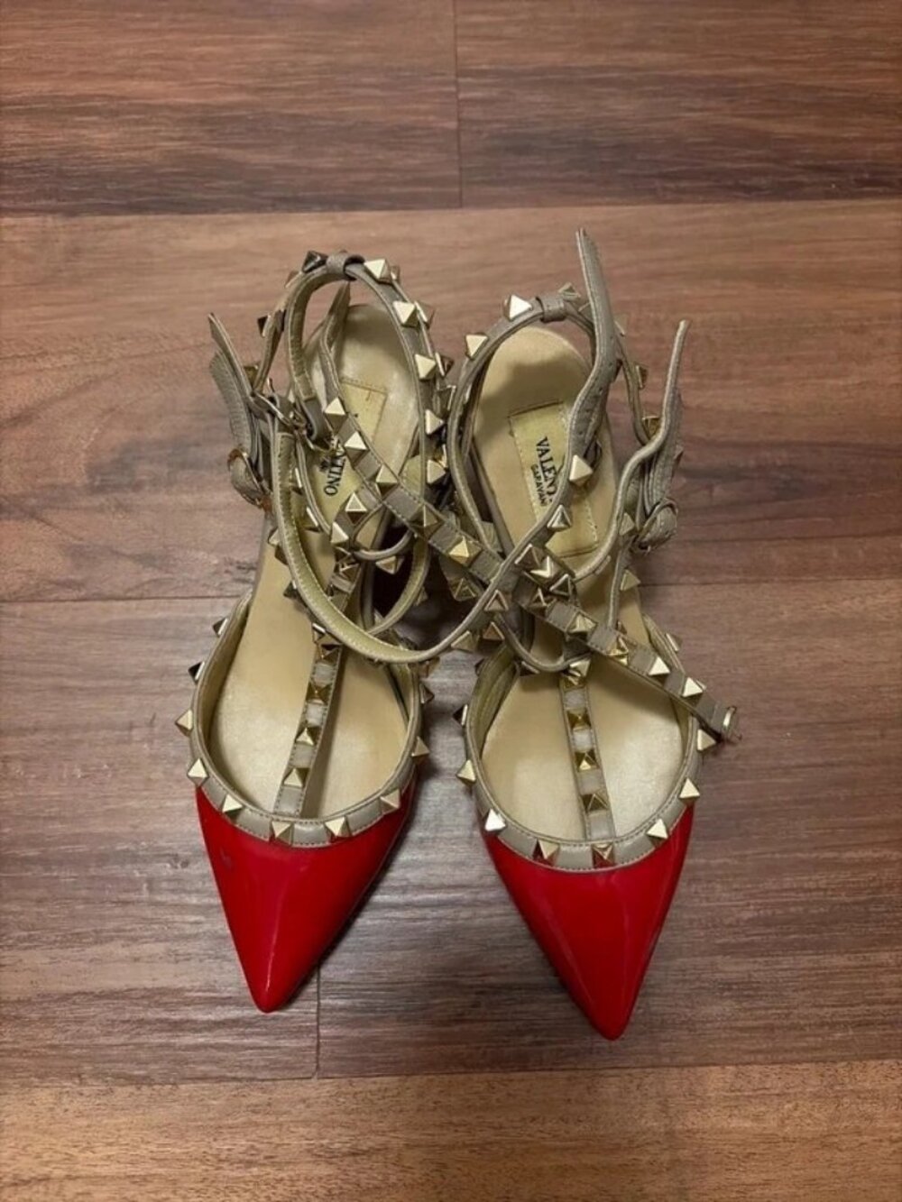 Authentic Valentino Garavani Red Rockstud Caged Pumps, Size 7